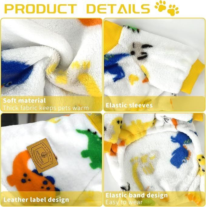 XPUDAC Dog Pajamas Fleece Dog Sweaters for Small Medium Dogs Girl Boy Soft Warm Pet Clothes for Doggie Winter Christmas(X-Small)