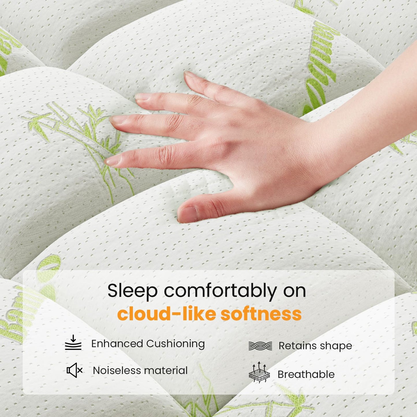 KMFurnila Ultra Soft Queen Size Mattress Topper - Viscose Made from Bamboo Pillow Top Mattress Pad for Comfort & Support - Naturally Cooling for Hot Sleepers, Green