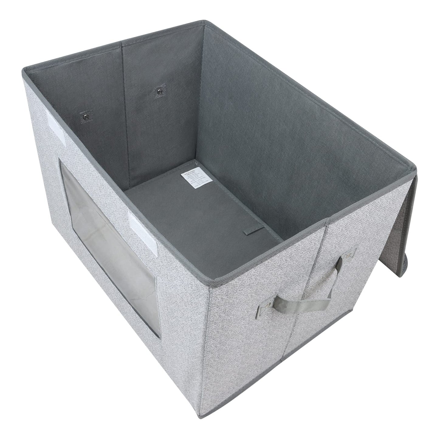Univivi Fabric Foldable Storage Boxes [4-Pack] Large Collapsible Stackable Storage Bins with Lids, Closet Organizers and Storage Cube Basket for Home, Office, Bedroom (Gray, 17“ x 12” x 12")