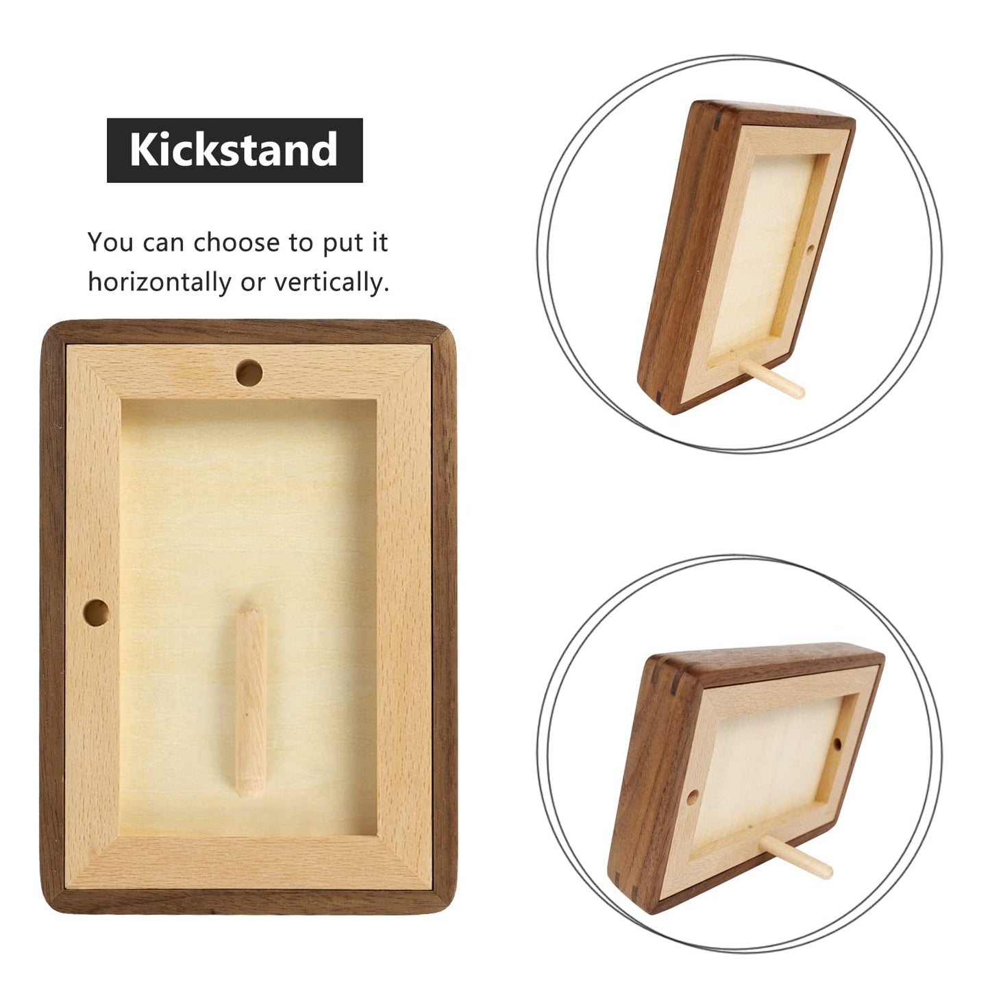 Natural Wood Photo Frames Inspired Tabletop Picture Frame with Mat, Vertical or Horizontal Display (Walnut, 5x7 matted to 4x6)