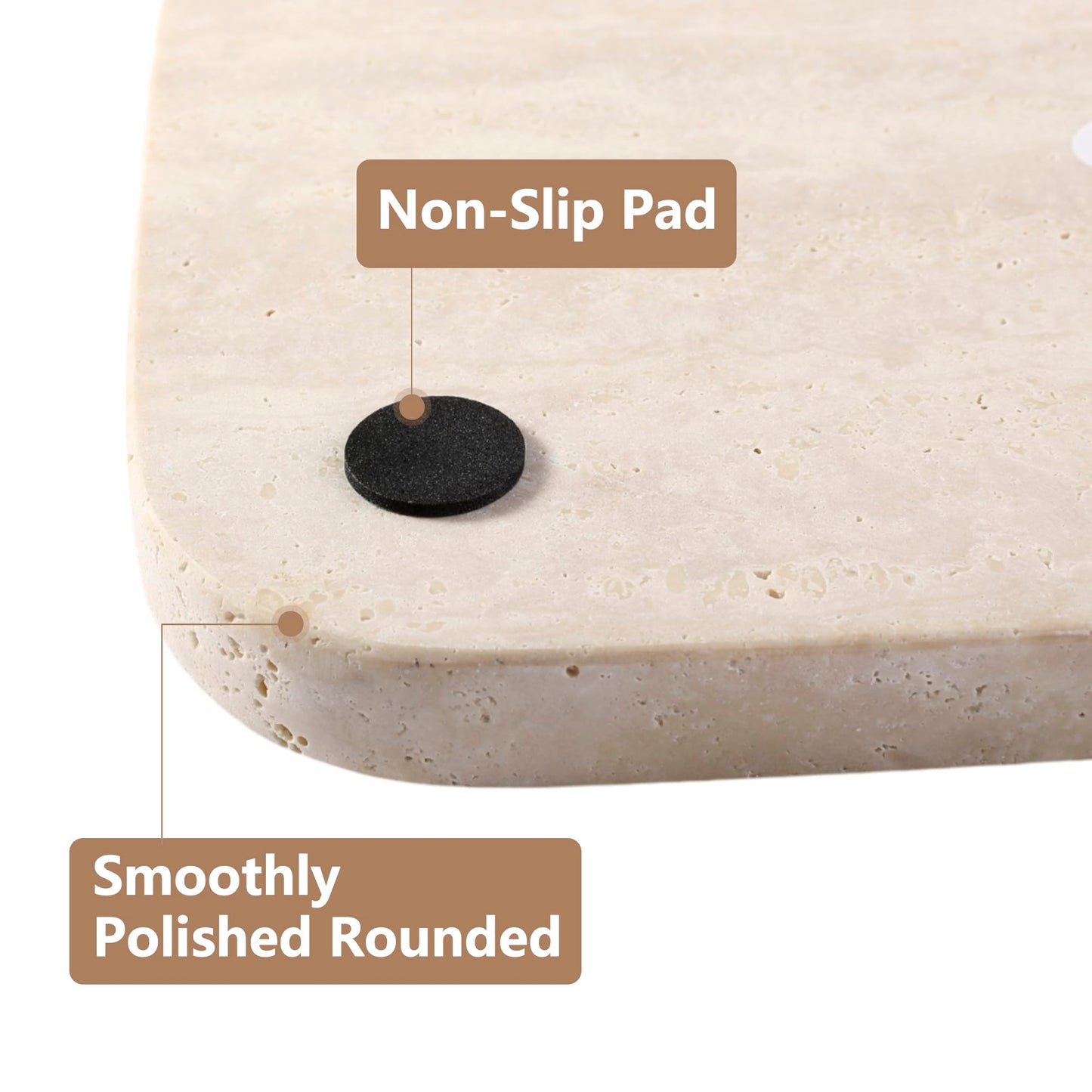 Marble Vanity Tray for Dresser Organizer, Travertine Bathroom Tray Countertop, Beige Decorative Serving Trays, Kitchen Sink Storage, Jewelry & Perfume Holder(Travertino Romano)