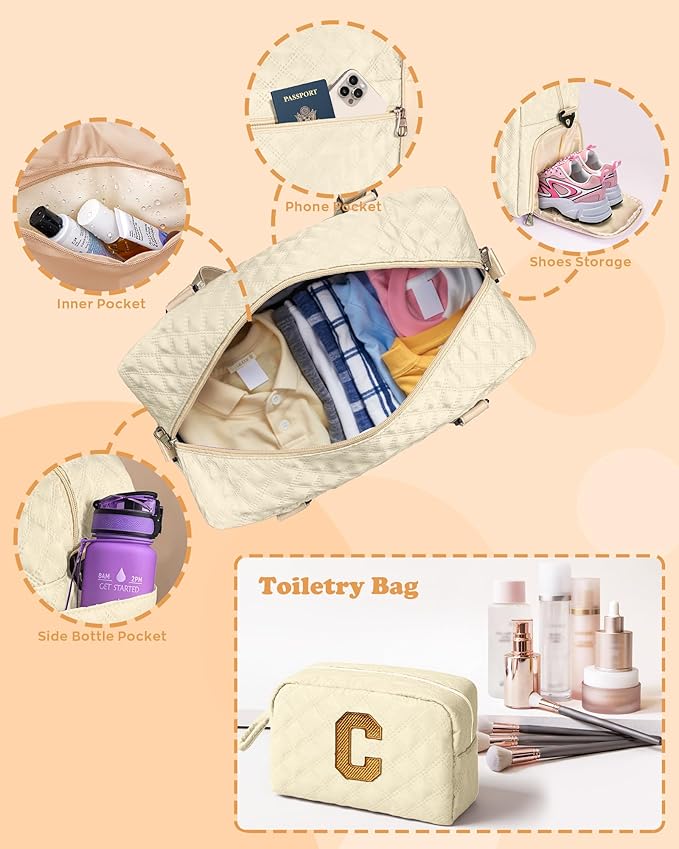 Elilier Birthday Gifts for Women Girls Duffle Bag: Letter Carry on bags, Dance Cheer bag Sports for Girl, Kid Gymnastics Bags, Birthday Gifts for Women Girl Kids Teens Mom