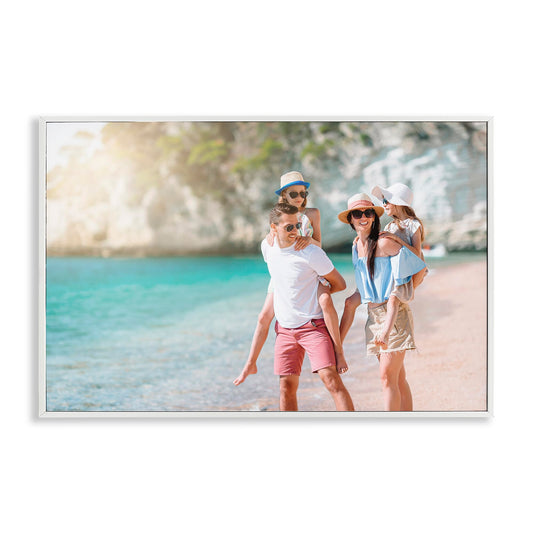 Stupell Industries – Turn Your Photo into Custom Hanging Wall Art – Personalized Wall Decor – Made in USA – Rectangular Framed Giclee Art Coastal White Frame - 24x16 Inches (Landscape)