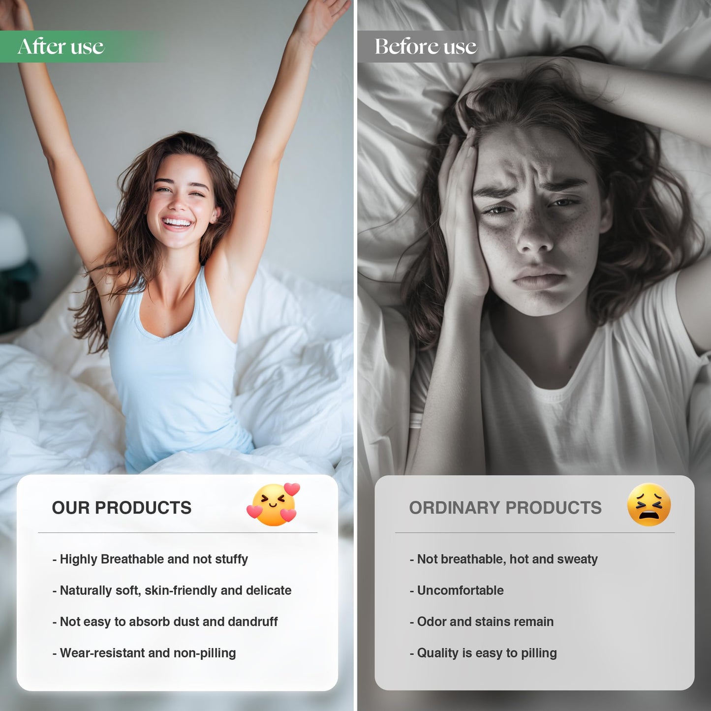 GroundBam Silver Infused Bed Sheets Set, Temperature-Regulating Fabric with Self-Cleaning Technology for 3X Freshness Sleep, Genuine 100% Organic Viscose Derived from Bamboo (Offwhite, Queen)
