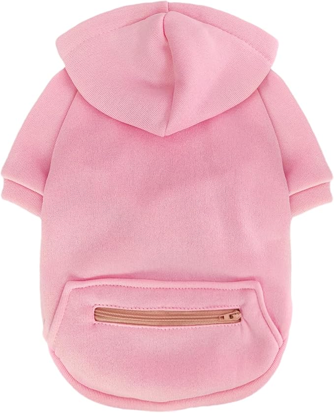 Jecikelon Pet Dog Cold Weather Coat with Pocket Winter Dog Hoodie Warm Puppy Clothes for Small Dogs Chihuahua Clothing (Pink2, X-Small)