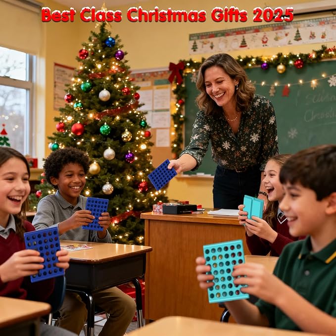 Travel Size 4 in a Row Game for Kids Ages 3+, Christmas Stocking Stuffers Gifts for Boys Girls Teens, Portable Travel Games for Car Plane, Kids Travel Essentials for Camping (11x8x9cm)