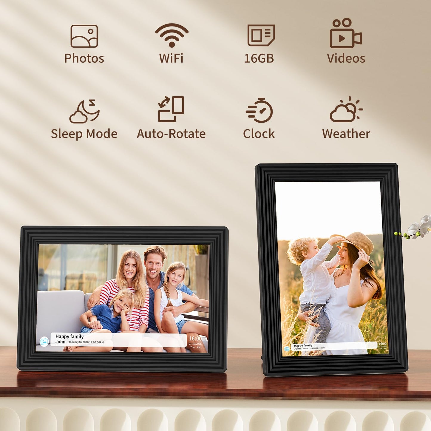 Digital Picture Frame,10.1 Inch Frameo Digital Photo Frame, 1280x800 IPS LCD Touch Screen,16GB, Supports SD Cards,Share Happy Moments Instantly via Frameo App from Anywhere,Best Gifts for Your Loves