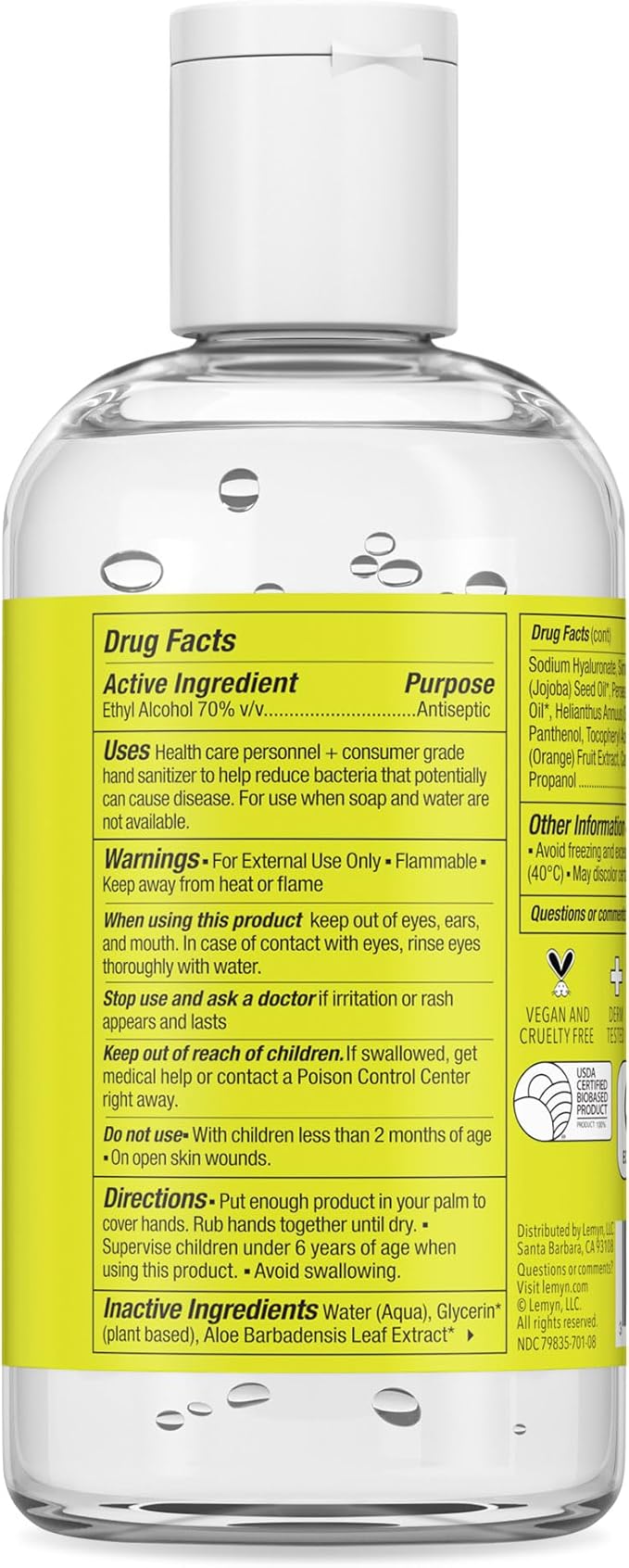 Medical Grade Hand Sanitizer Gel - 97% ORGANIC - 8 FL.OZ. Flip-Top (PACK OF 2)