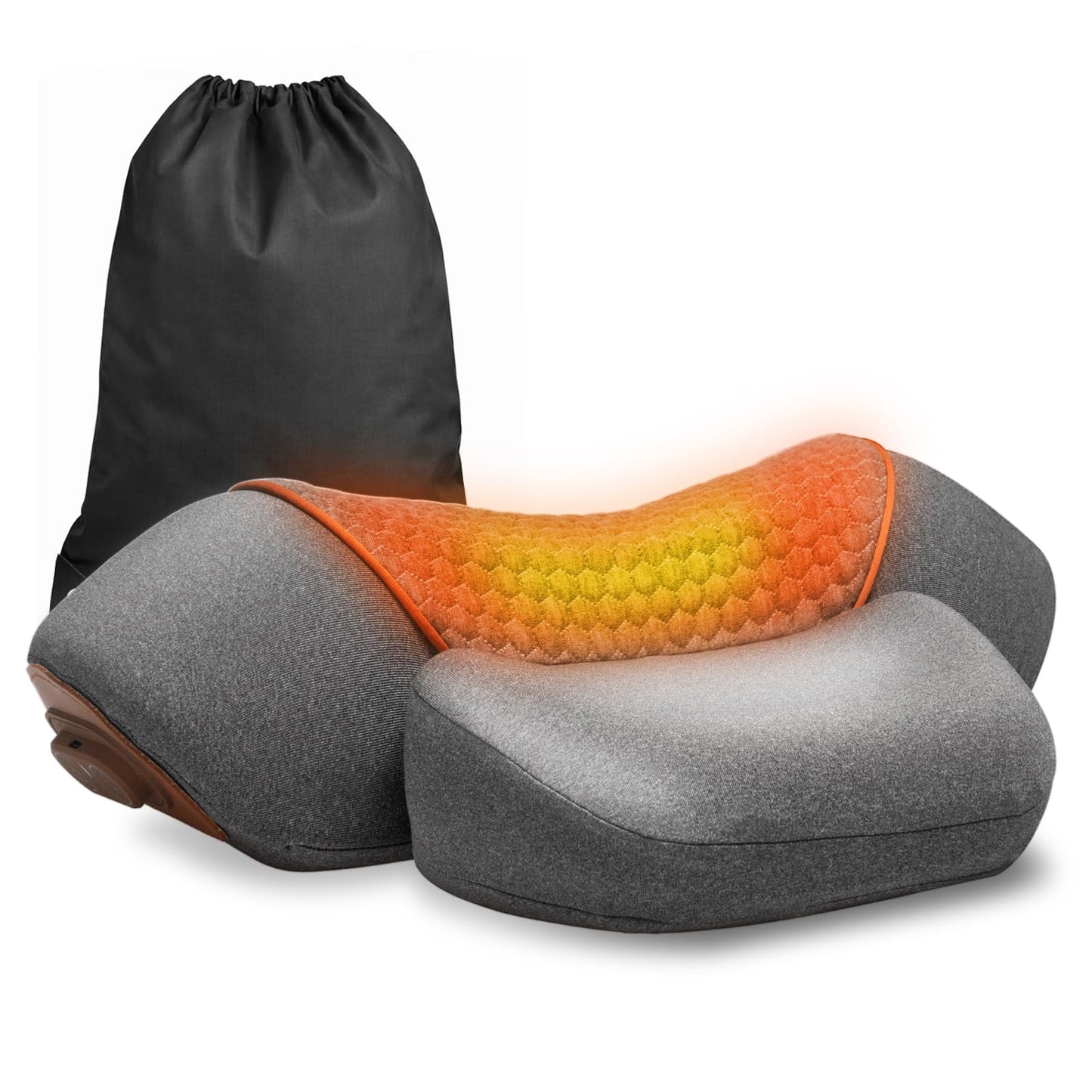 swancode 3-in-1 Neck Massager Pillow for Pain Relief Deep Tissue with Heat, Cordless & Rechargeable Massager with Traction for Neck Hump & Shoulder Comfort, Memory Foam Pillow(Cordless)