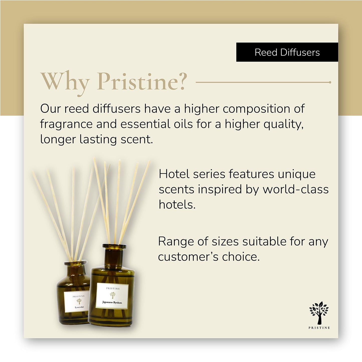 PRISTINE Japanese Ryokan/Inspired by Shang Hotel Reed Diffuser for Home | Fresh Lavender, Moroccan Amber Reed Diffuser Set, Oil Diffuser & Reed Diffuser | Home & Office Decor | Fragrance Gift
