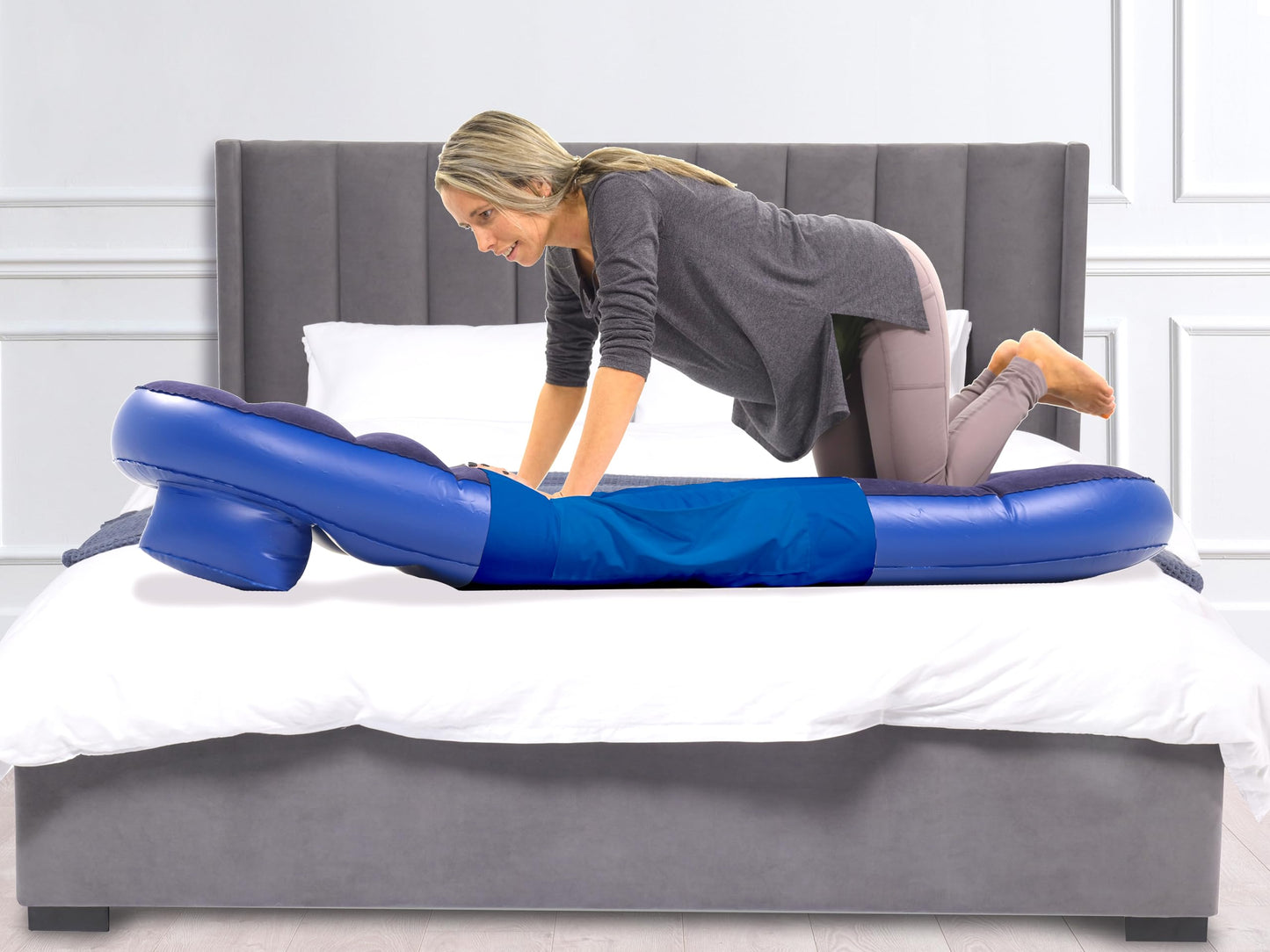 Jokari Belly Buddy Inflatable Floating Maternity Air Pillow. Body-Length Pregnancy Support Cushion for Hip, Pelvis, Spine and Belly Comfort at The Pool, Beach or Home with Storage Pocket