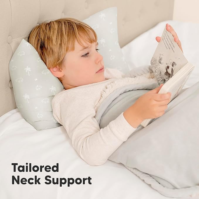 KeaBabies 2-Pack Toddler Pillow 13x18 - Soft Organic Cotton Kids Travel Bed Pillows for Sleeping, School, Nap, Machine Washable, Toddlers 2 to 5, Pillowcase Sold Separately (Wild Horns)