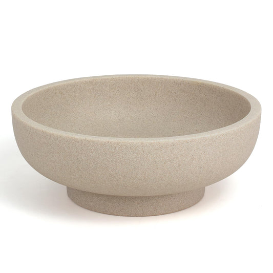 YMXYJM Large Decorative Bowl, Modern Resin Fruit Bowl for Kitchen Counter, Handmade Bowl for Home Decor, Stylish Key Bowl for Entry Table & Shelf, Artificial Stone Beige
