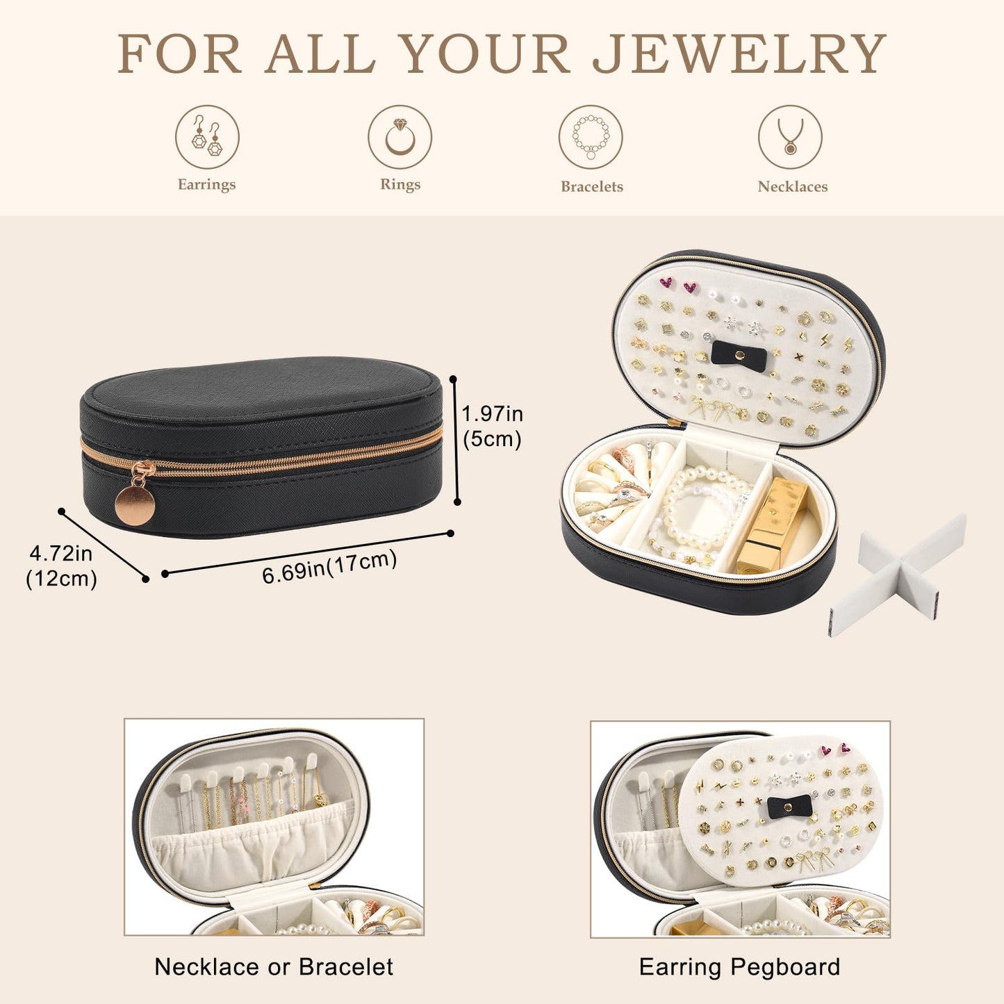ProCase Jewelry Organizer Stand Bundle with Travel Jewelry Box