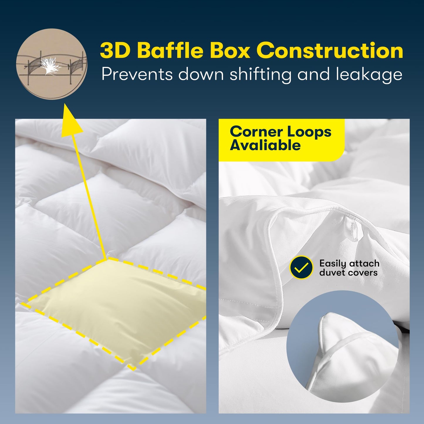 Serta European Down Comforter Queen Size All Season, 100% Cotton, 600 Fill Power Extra Fluffy, Made in USA, White Down Duvet Insert, Lightweight Medium Warmth, Hotel Style, 90"x 90" White