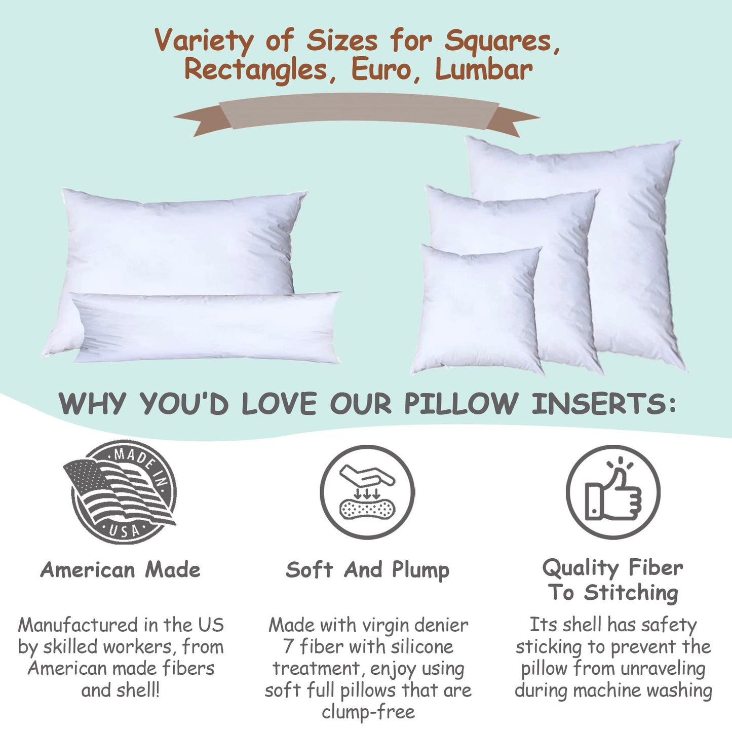 Pillowflex Synthetic Down Pillow Insert - 22x28 Down Alternative Pillow, Ultra Soft Oversized Standard Bed Sleeping Pillow, Large Rectangle Sham - 1 Decorative Pillow Form