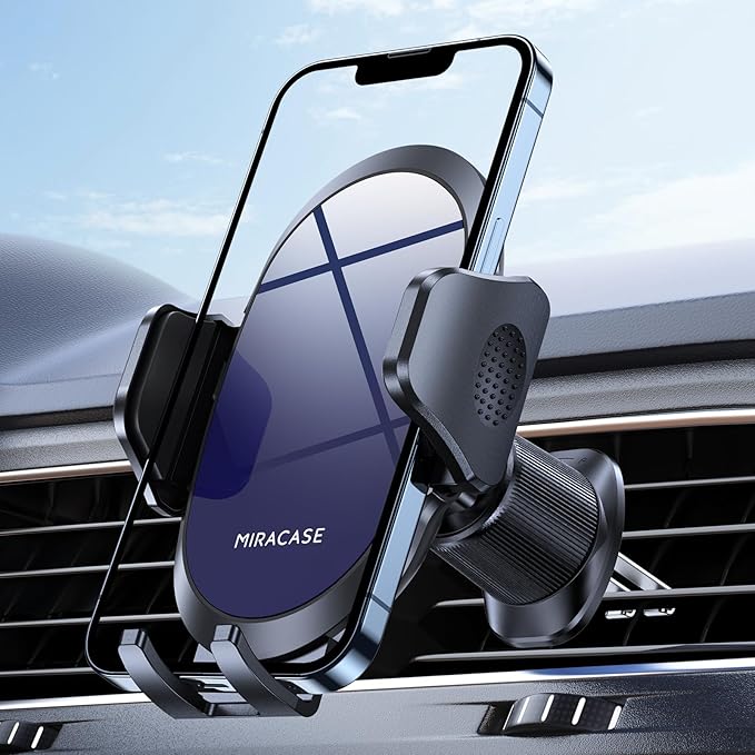 Miracase Phone Holders for Your Car with Metal Hook Clip, Air Vent Cell Phone Stand Car Mount, Hands Free Universal Automobile Cradle Fit for iPhone Android and All Smartphones, Blue