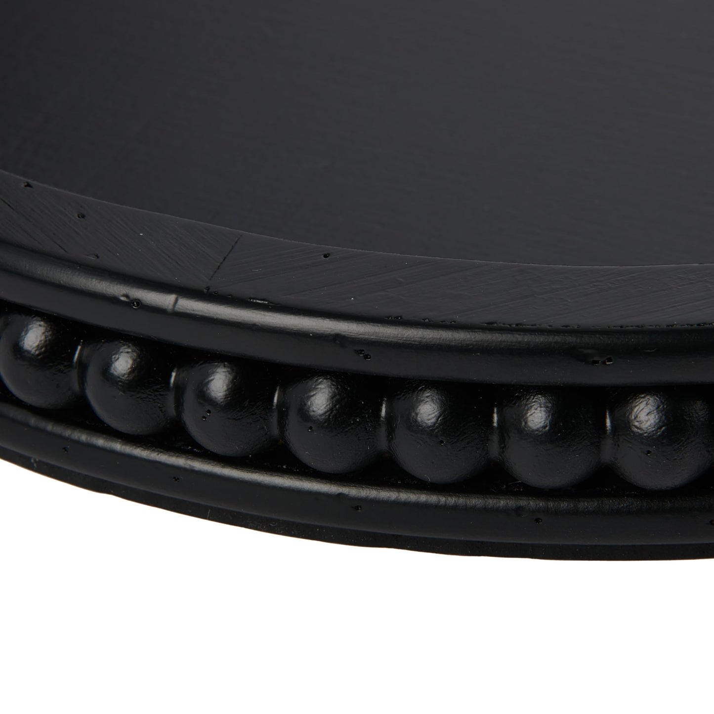 Creative Co-Op Farmhouse Decorative Round Wood Tray with Hobnail Edge, Black