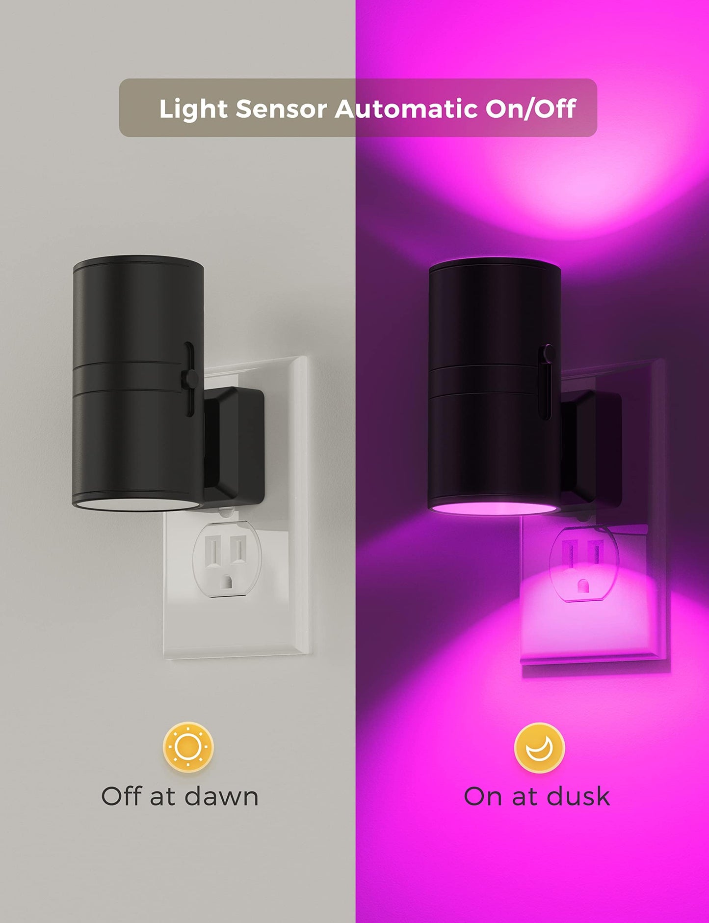 L LOHAS LED Night Light, Night Lights Plug into Wall, Light Sensor Nightlight Auto On/off, Home Decor for Kids Gifts Halloween Christmas Holiday Hallway Bedroom Kids Room, 4 Pack