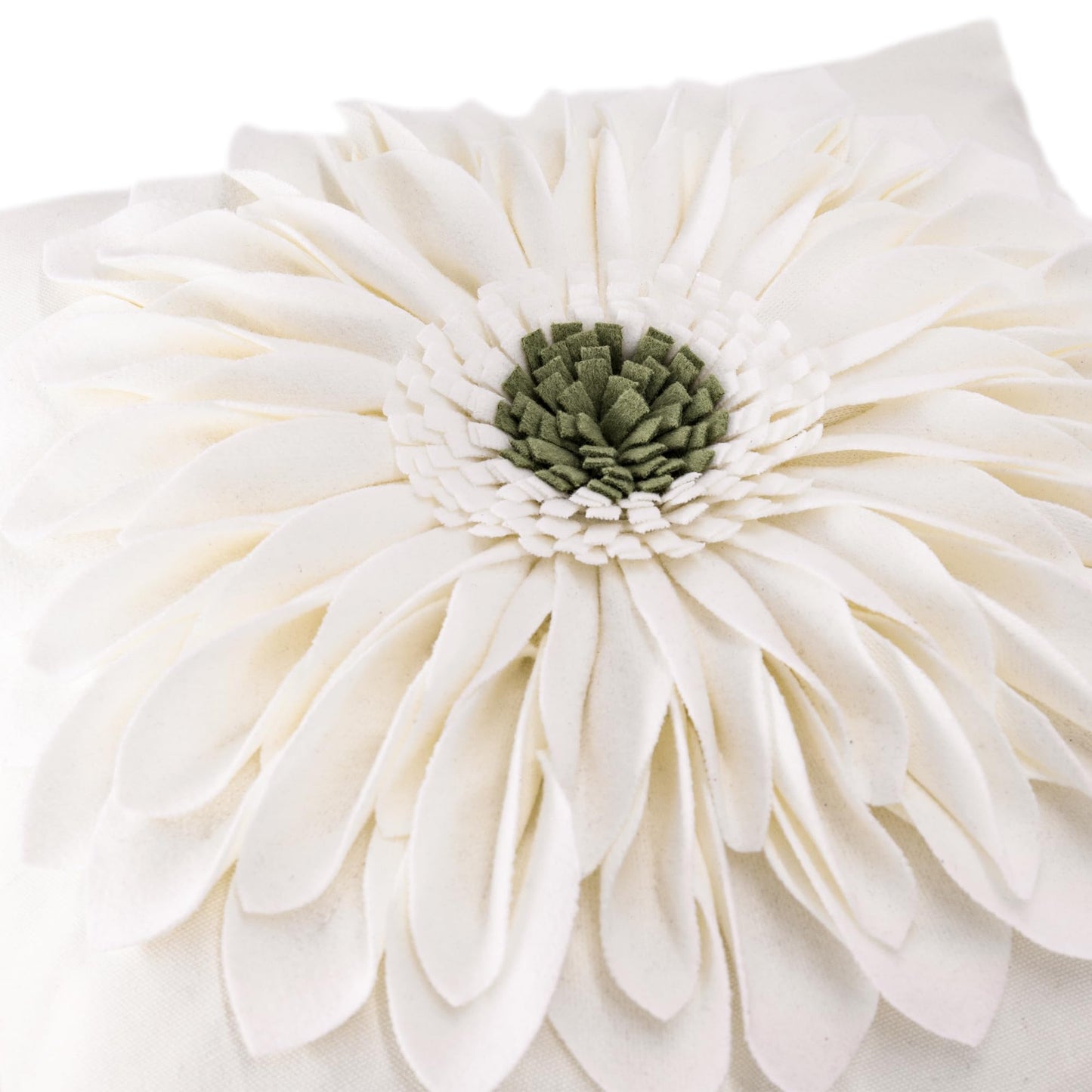 OiseauVoler 3D Sunflower Handmade Throw Pillow Covers Decorative Floral Pillowcases for Couch Living Room Home Decor Creamy White 18x18 Inches