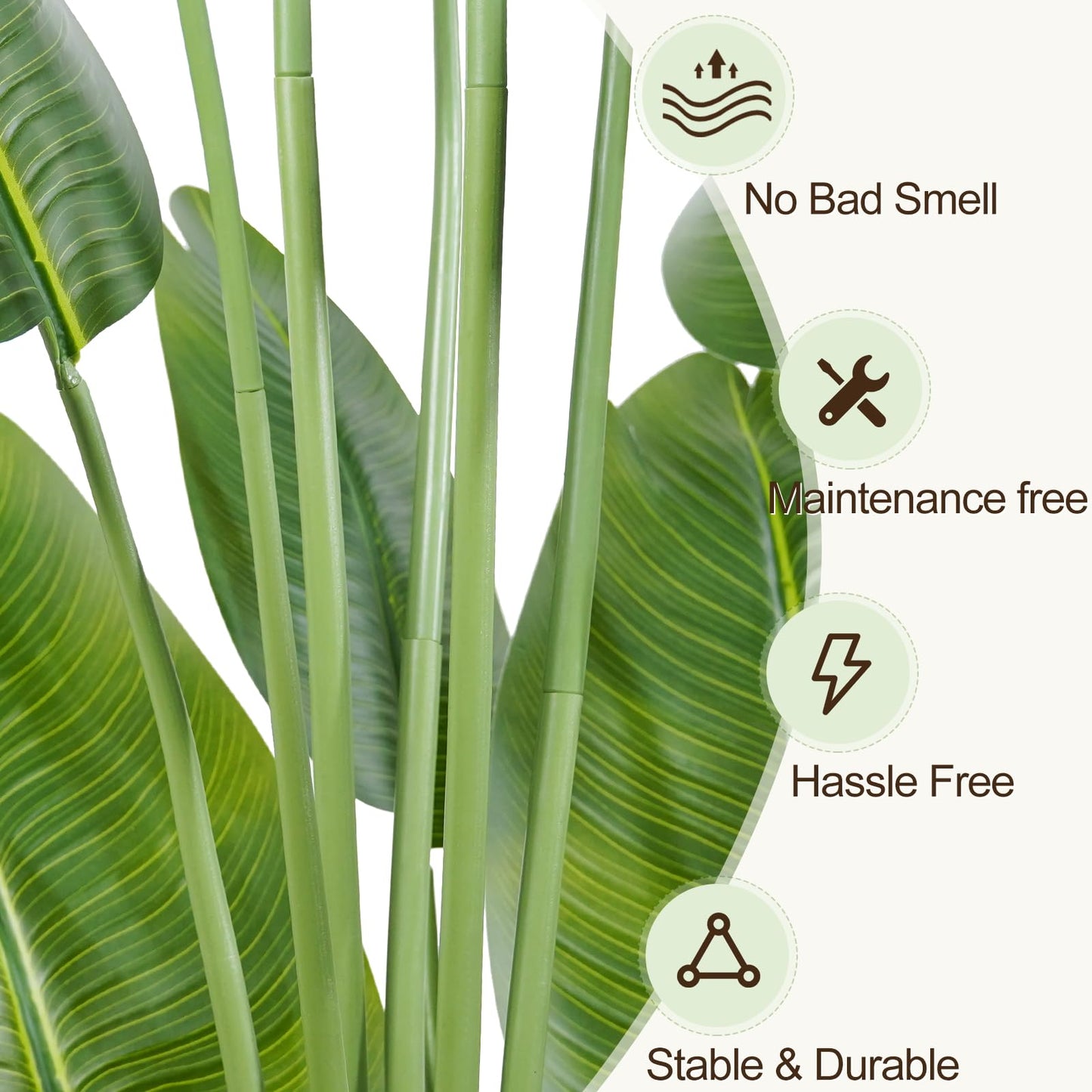 Keeplush Lifelike Bird of Paradise Artificial Plant,6.6ft Faux Banana Leaf Tree with 15 Trunks - Perfect Indoor Silk Floor Plant for Home Decor in Living Room, Office, and Bedroom