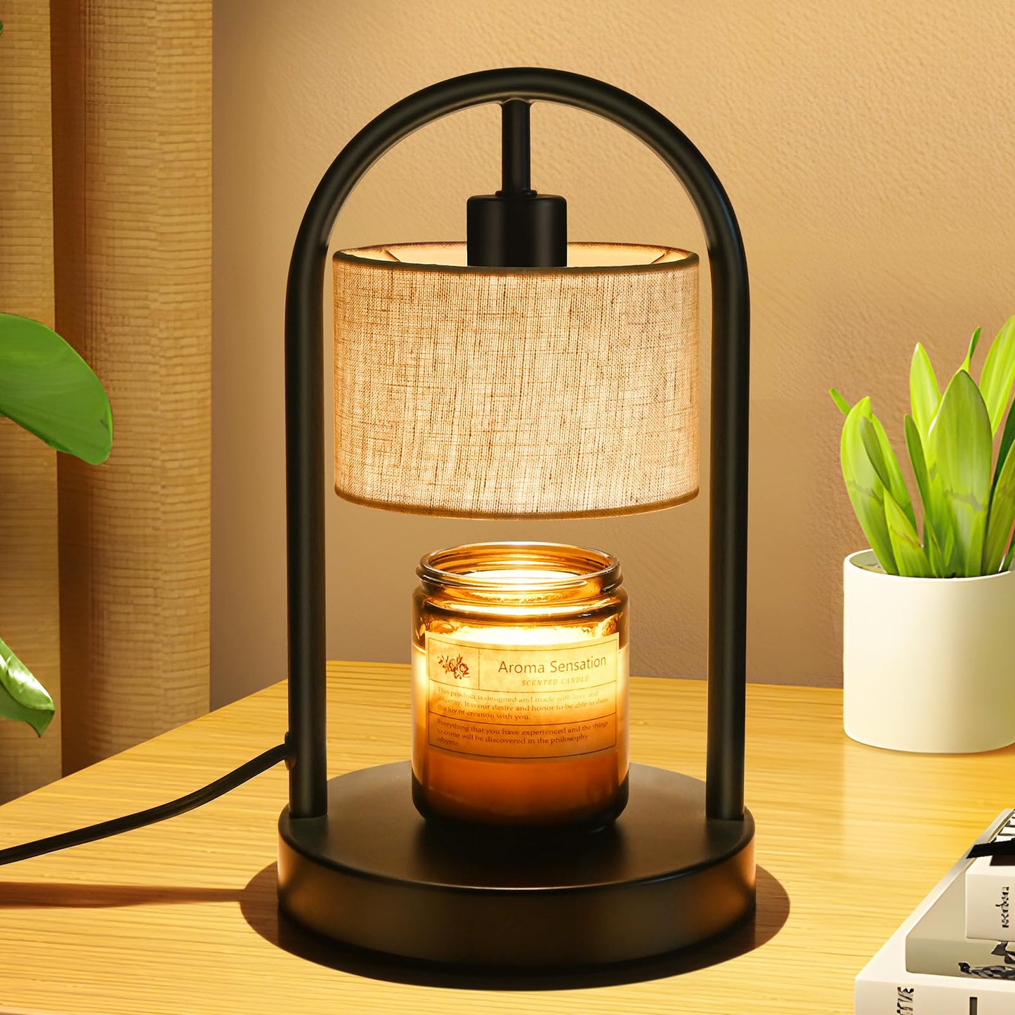 Omnikerlight Candle Warmer Lamp with Timer, Dimmable Candle Lamp Warmer for Jar Candles, Wax Warmer with 2 Bulbs, Birthday Gifts for Women Mom, House Warming Gifts New Home Decor (Single-Bracket)