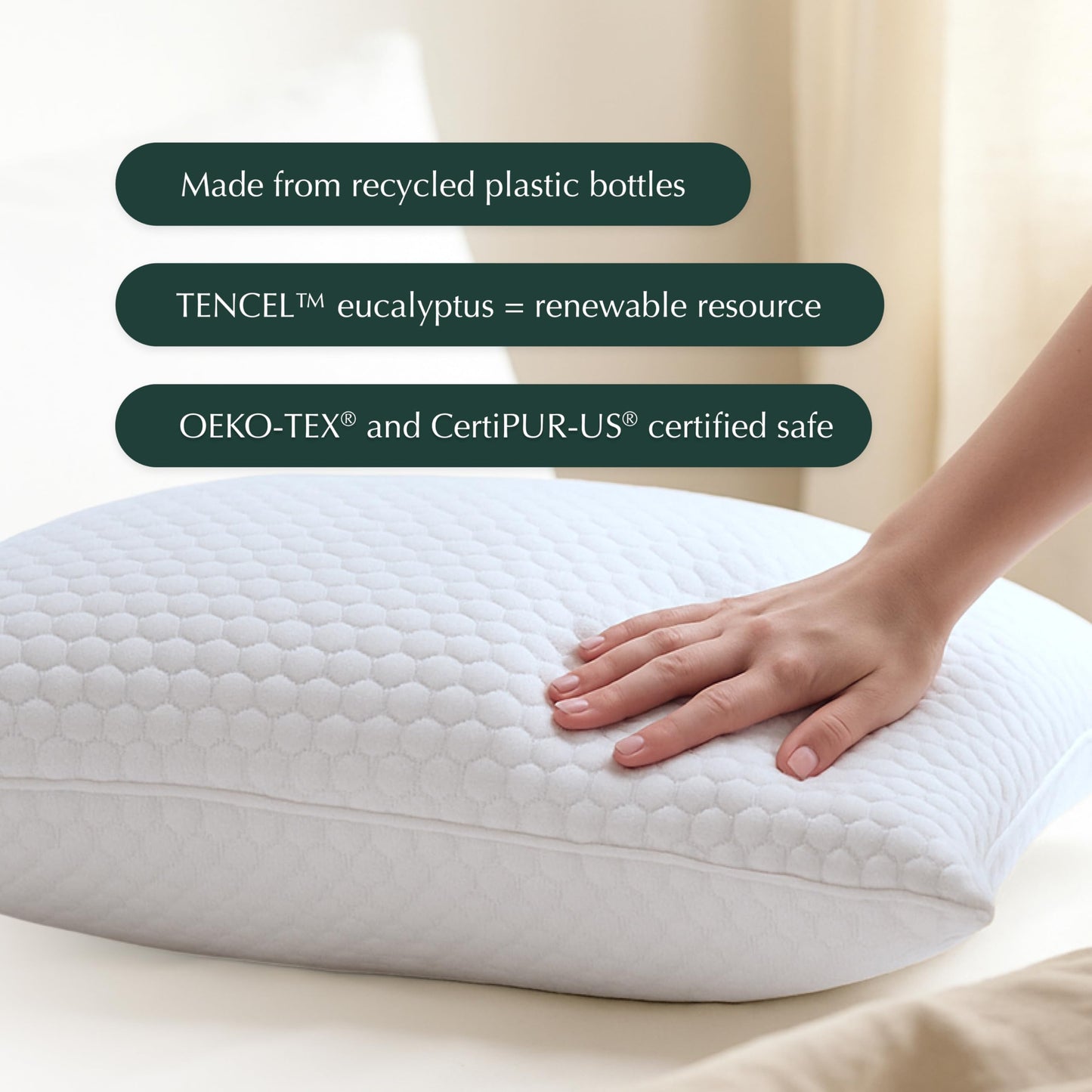 Buffy Cloud Cooling Pillow, 2nd Gen Adjustable Foam Pillow, Ice Cold All Night, CertiPUR-US® Certified, Washable Cover, Standard & King Sizes (Standard)
