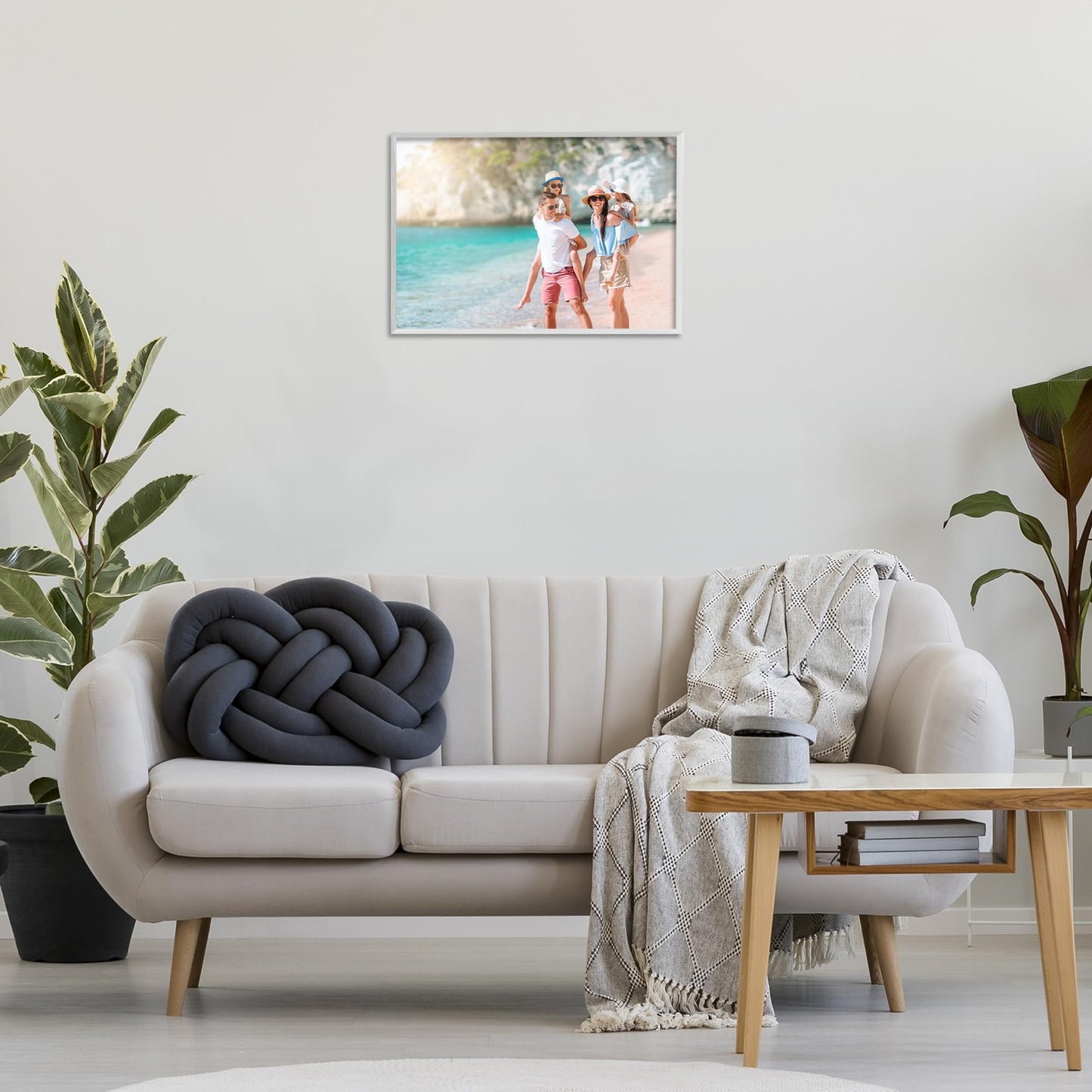 Stupell Industries – Turn Your Photo into Custom Hanging Wall Art – Personalized Wall Decor – Made in USA – Rectangular Framed Giclee Art Coastal White Frame - 24x16 Inches (Landscape)