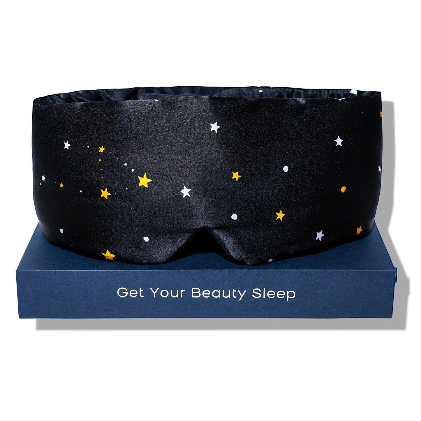 Fleur&Yang Silk Sleep Mask, Adjustable Blackout Sleeping Mask for Men Women, Soft Breathable 100% Mulberry Silk Fabric, Cooling Eye Cover Blindfold for DeepSleep or Meditationc(Starlight)