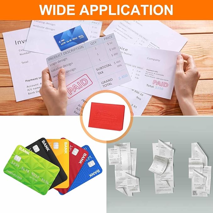 HARFINGTON Car Registration and Insurance Holder PU Leather Vehicle Glove Box Organizer Storage Accessories Car ID Holder with 2 Pockets for License ID Card Bank Card Documents, Red