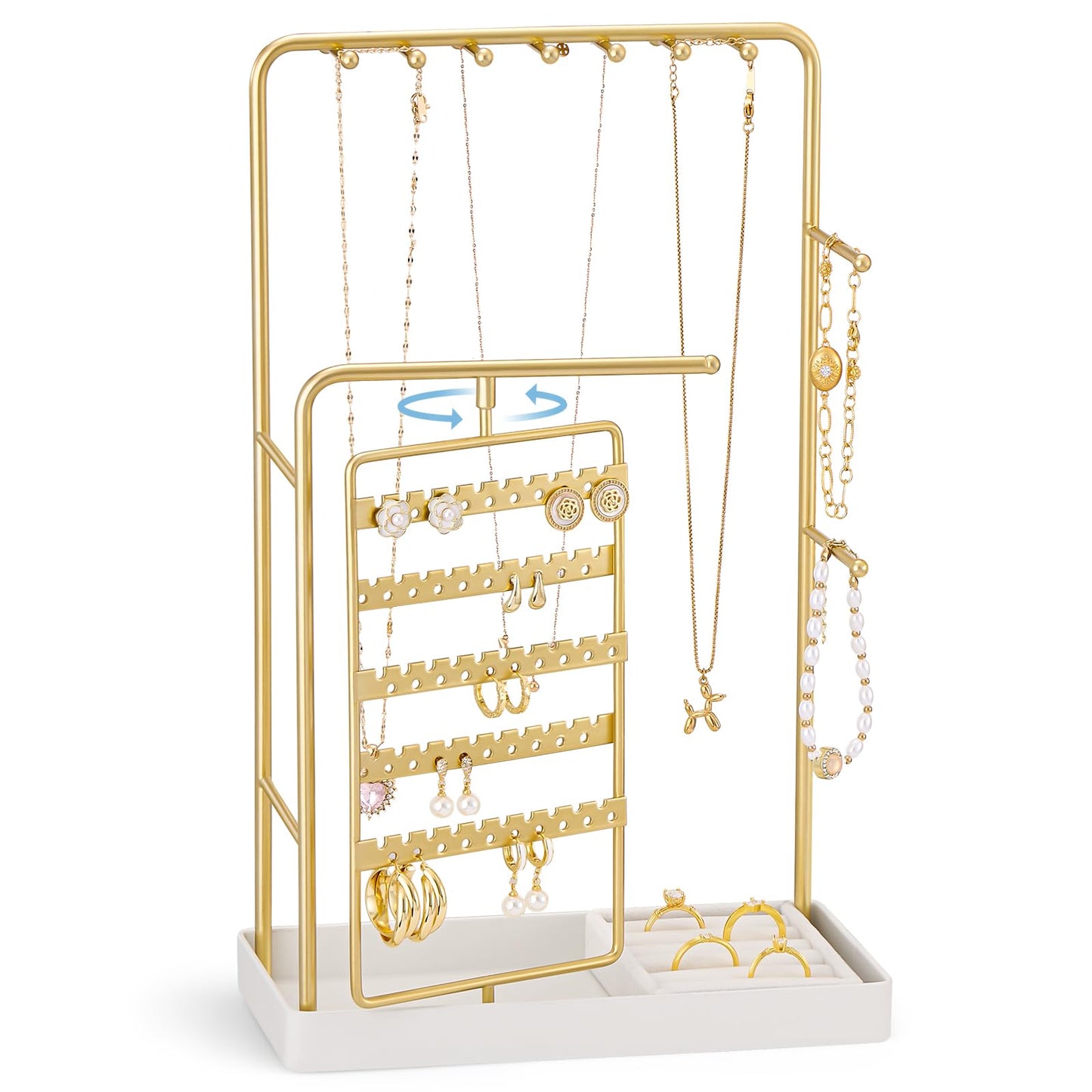 ProCase 4 Tiers Jewelry Stand Bundle with Jewelry Display Stand Holder