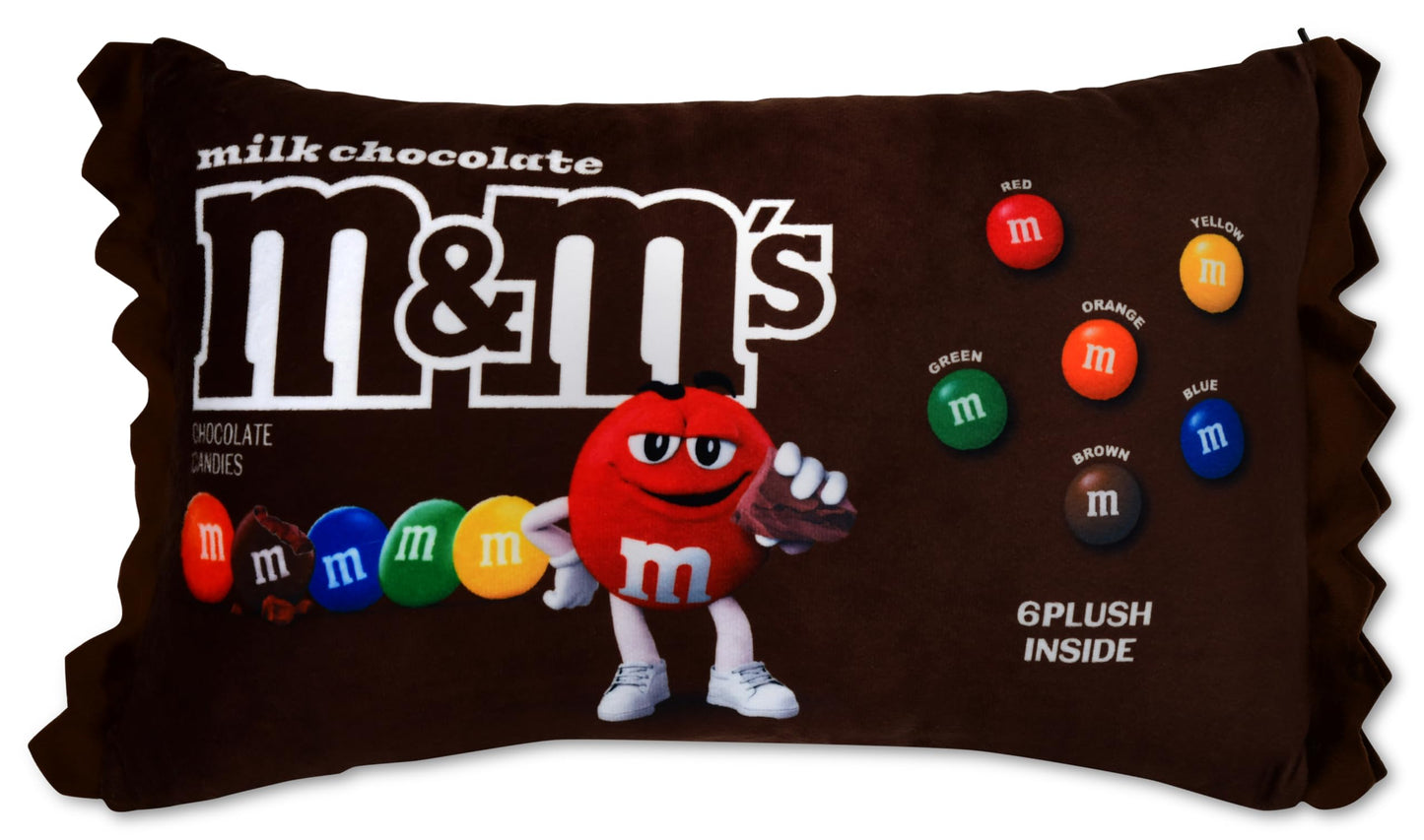 iscream M&M's Package 16" x 8.5" Pillow Set with Mini M&M's Candy Pillows