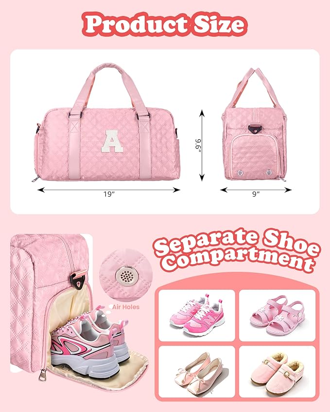 Elilier Gifts for Women Teen Girls, Travel Duffle Bag: Personalized Weekender Dance Cheer bag Sports for Girl, Gymnastics Bags, Birthday Gifts for Women Girls Kids Teens