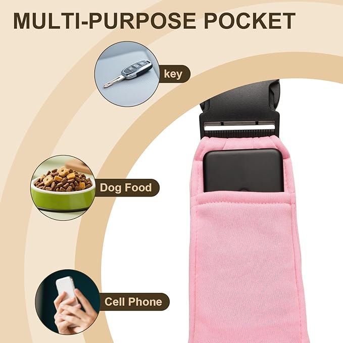 PETAXCELL Dog Sling Carrier for Small Dogs and Cats Up to 16.5 Lbs, Adjustable Buckle with Pocket Pet Sling Carrier Safety Harness, (Pink, 1 Pcs) Intended for Outdoor/Camp/Travel