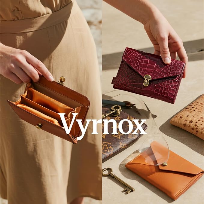 Vyrnox Genuine Leather Women's Long Vintage Zipper Money Clip Clutch Bag with RFID Blocking Coin Purse for Women Including Gift Box (Burgundy)