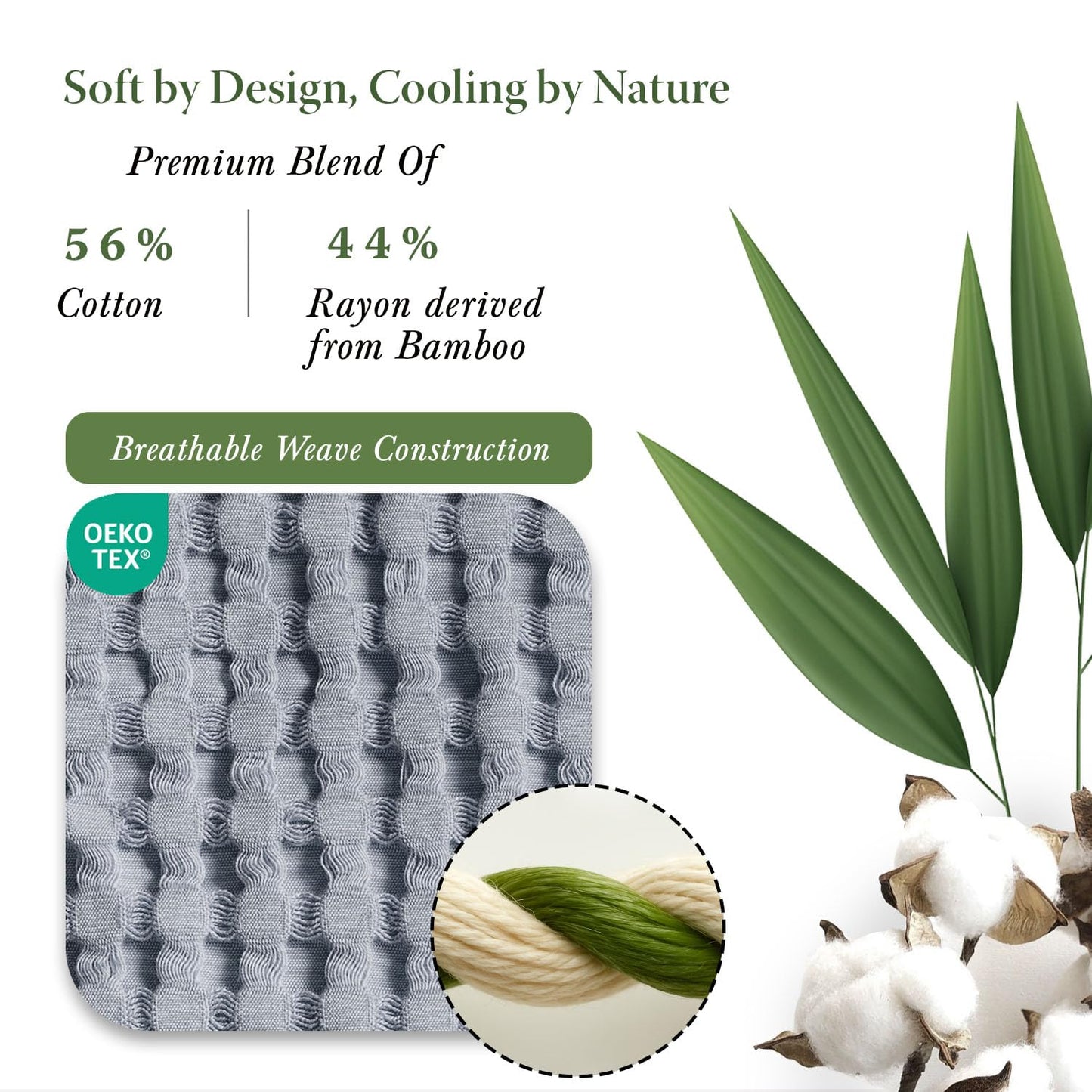 Threadmill Cooling Waffle Blanket King Size | Breathable, Lightweight and Cooling | Made from Rayon Derived from Bamboo | Waffle Throw Blanket for Couch and Sofa | 106 x 92 Inches | Scottish Grey