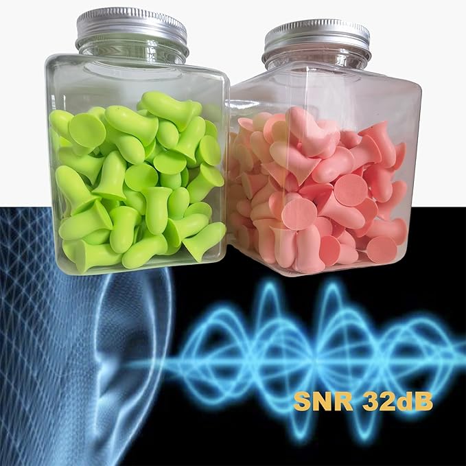 Fan Wu Soft Foam Earplugs 50 Pairs – 32dB Noise Reduction for Sleeping, Travel & Work | Small/XS Size for Kids & Women | Reusable Comfort Fit | Pink