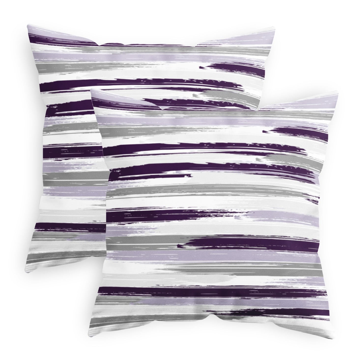 CaliTime Throw Pillow Cases Pack of 2 Cozy Fleece Rock Stone Geometric Texture Decorative Cushion Covers for Couch Bed Sofa Farmhouse Decoration 18 X 18 Inches Deep Purple Grey
