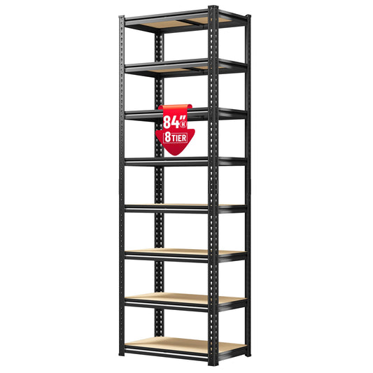 DurayLoly 8 Tier Storage Shelves Adjustable Metal Shelving Unit Load 3200 LBS,Garage Shelving Heavy Duty Shelves and Divisible, Storage Rack for Laundry Room, Pantry, Kitchen, Closet,Shelf,84" H
