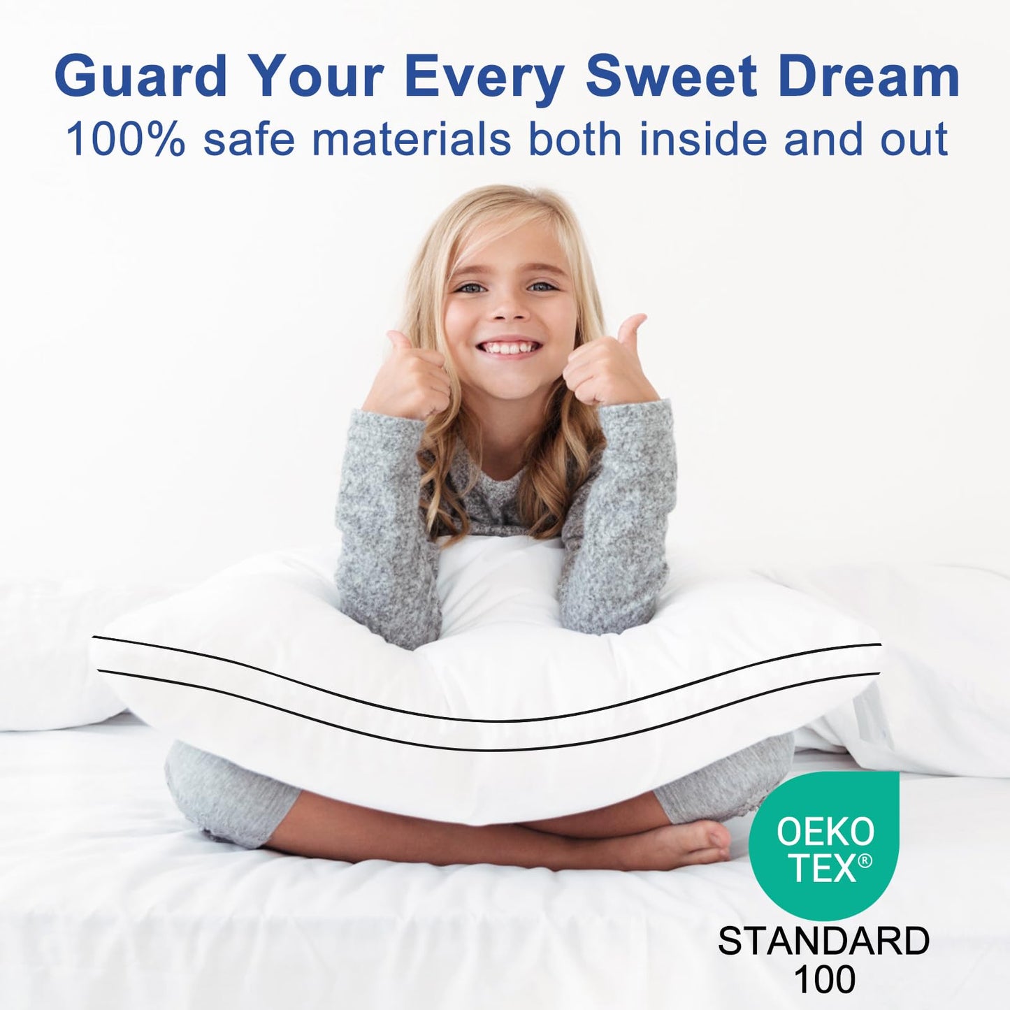 Premium Pillows Queen Size Set of 2, Fluffy and Supportive 7D Down Alternative Bed Pillows, Luxury Soft Hotel Quality Gusseted Pillow for Side Back Stomach Sleepers, Relief Neck Head and Shoulder Pain