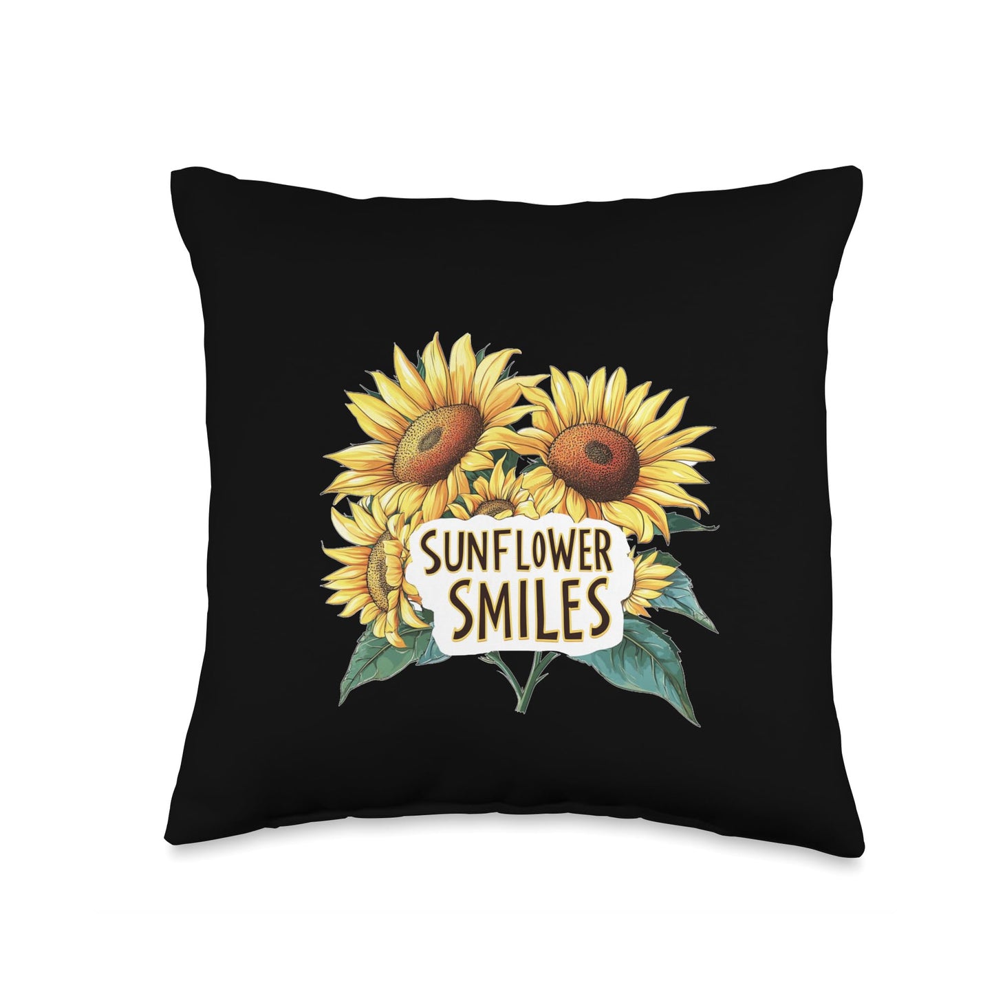 Smiles Season Costume for Sunflowers Lovers Throw Pillow