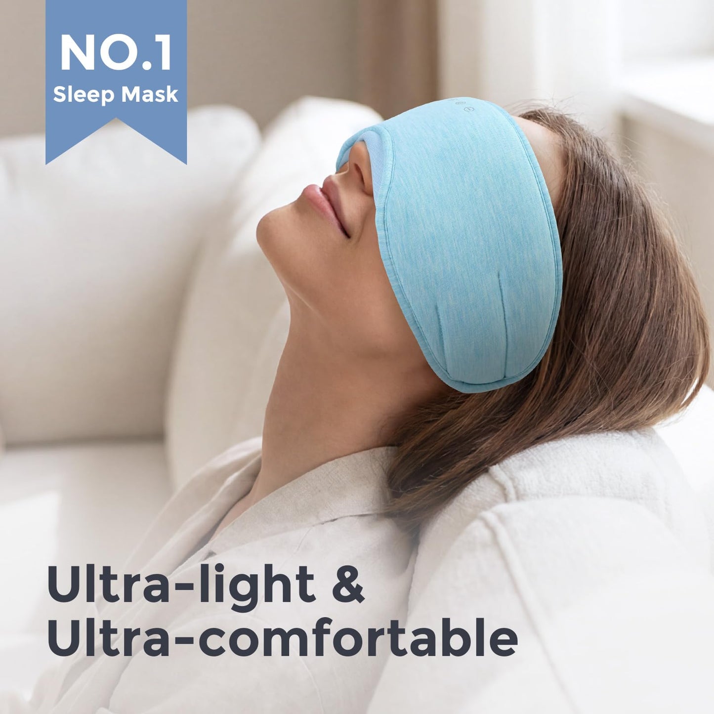 Sleep Headphones with Bluetooth 5.4 Sleep Mask, Bamboo Cotton Music Wireless Bluetooth Eye Mask for Sleeping, Earphones HD Speaker Microphone for Travel