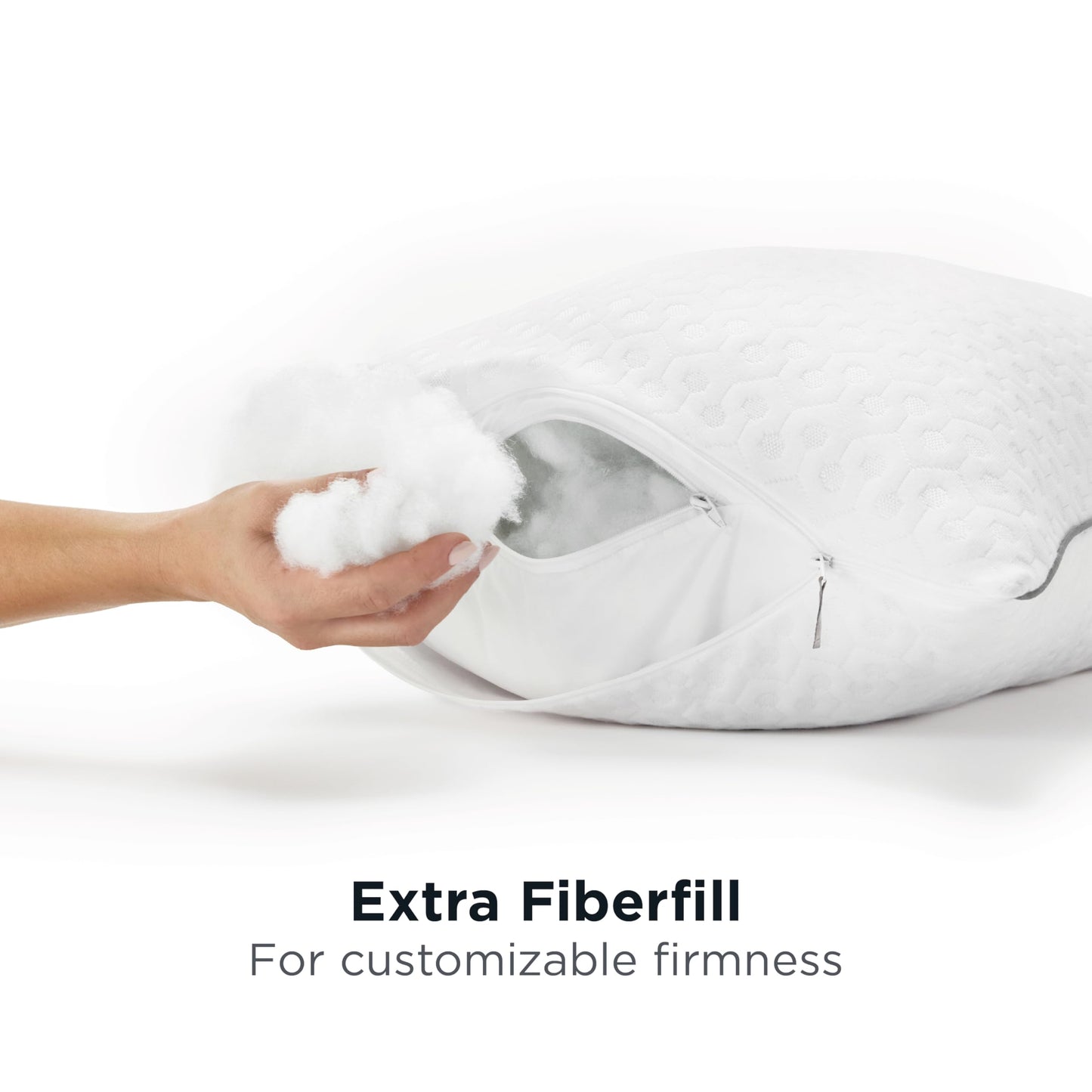  AllerEase Platinum 2-in-1 Adjustable Pillow, CleanBoost Allergen Barrier, Extra Fill, Standard/Queen - 2 Pack