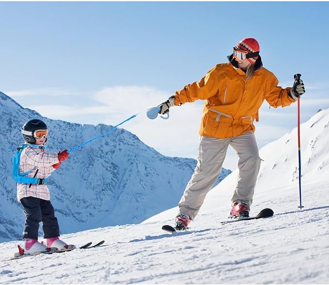 CapsLock Ski and Snowboard Harness Trainer for Kids – Retractable Leash with Shock Absorbing Bungees for Safe Ski Training