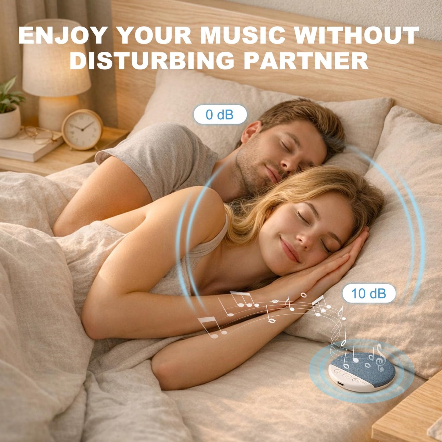 Vitomas New Sleep White Noise Machine with Smart Bluetooth 5.4 Pillow Speaker with Up to 48H Playtime & 3 Timers with Stereo Bass Private Sleep Headphones-Blue