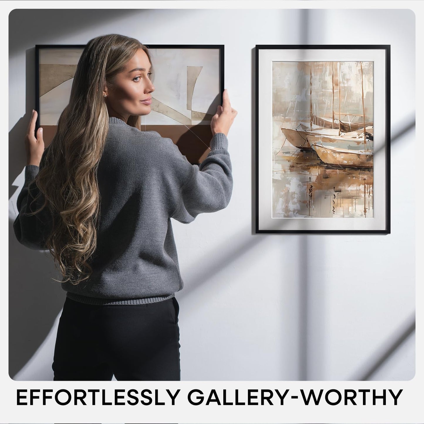 Homeforia 11 x 17 Picture Frame Black, High End Metal 11x17 Poster Frames with Mat 8x12 for Photo, 11 x 17 Black Frame Matted to 8 x 12 inch Print, 17x11 Thin Frame, Tempered Glass, Wall Kit, Set of 1