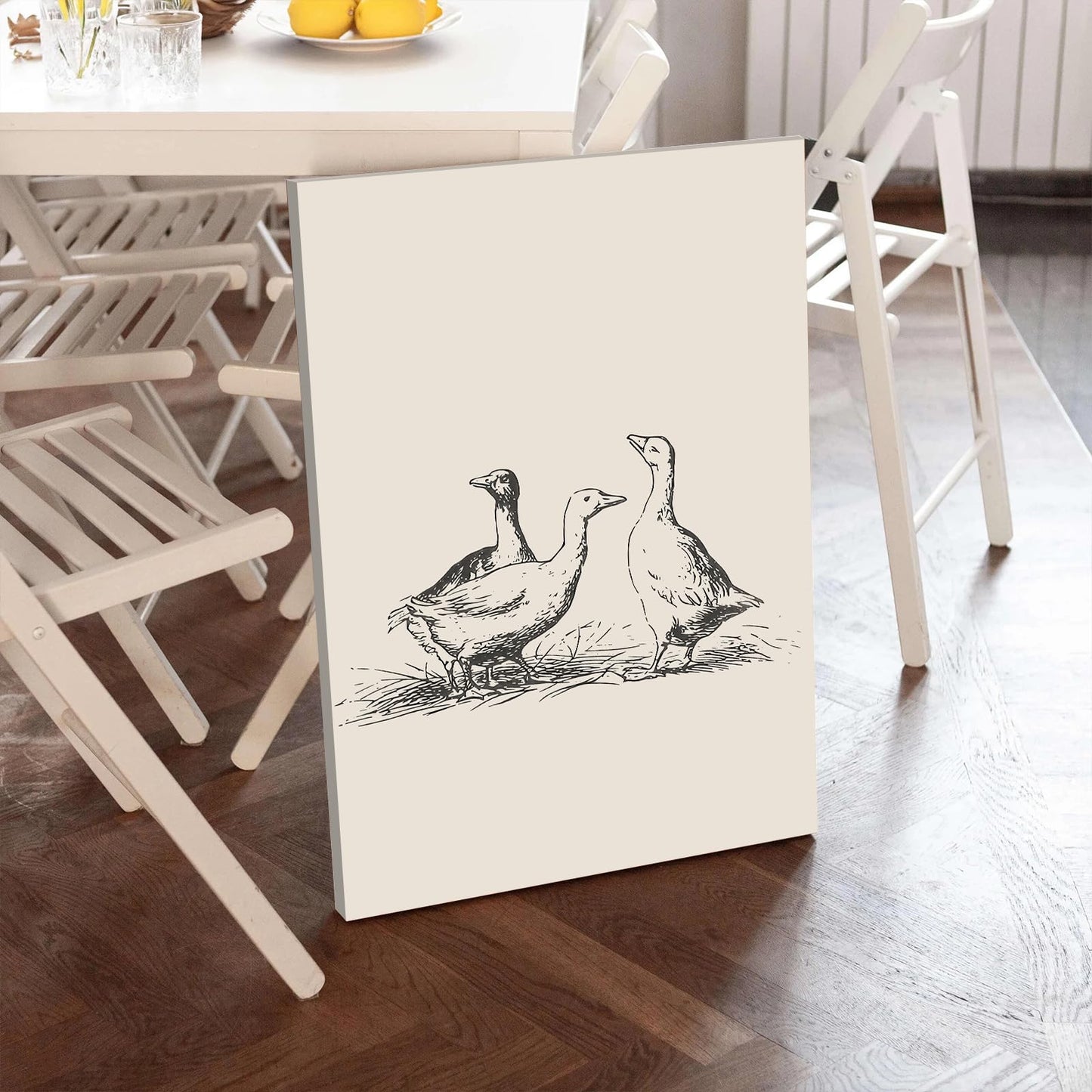 Framed Vintage Duck Canvas Wall Art