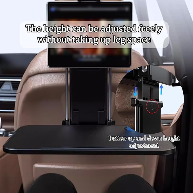 Small Car Travel Table Food Tray Multi Functional Car Backseat Tray Table,folding Car Desk for Laptop Passenger Seat Desk Car Laptop Holder for Working, Writing, Eating.(Black)