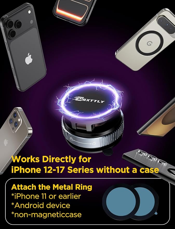 Car Phone Holder Magnetic Phone Mount for Car 360°Adjustable 2026 Phone Holders for Your Car Travel Gifts Cell Phone Car Mount Compatible for iPhone 17 Pro Max 16 15 14 13 12 Air Plus