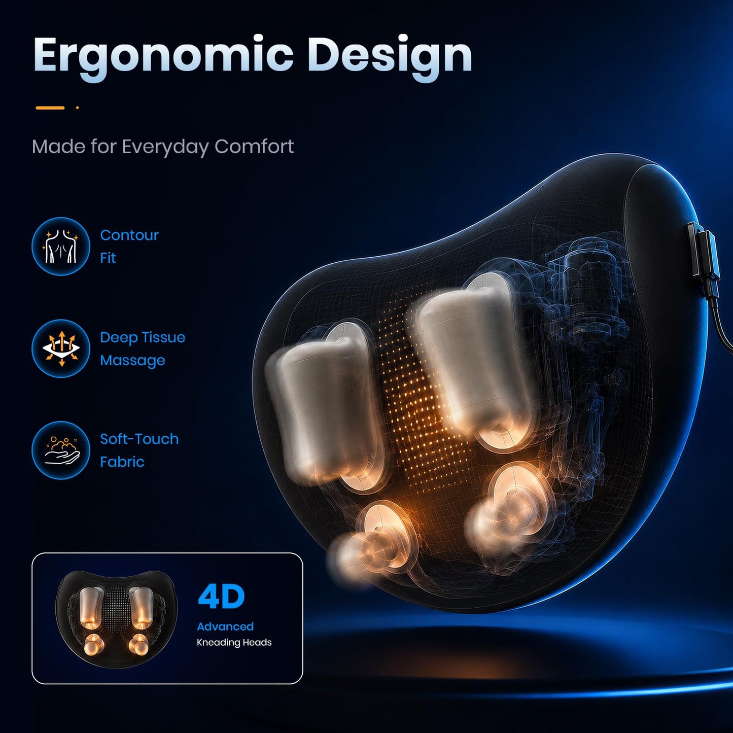2026 Upgraded Neck Massager Pillow with Heat, Neck & Shoulder Massager with 3 Modes & 3 Intensities, Deep Tissue Kneading Device for Muscle Tension Relief, Best Gift for Women Men Parents Christmas